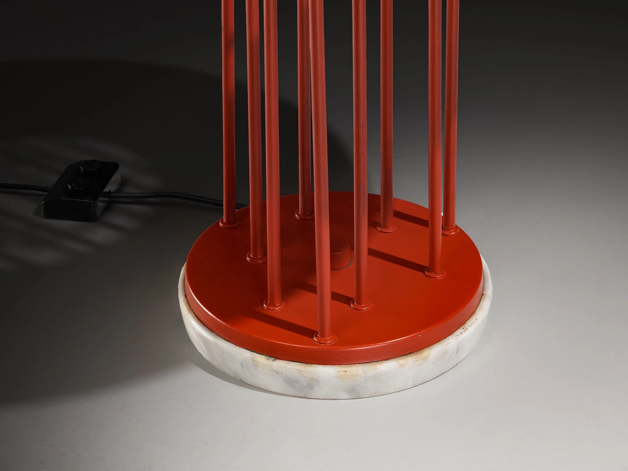 1950s Mid-Century Modern Italian Floor Lamp with Integrated Side Table in Teak