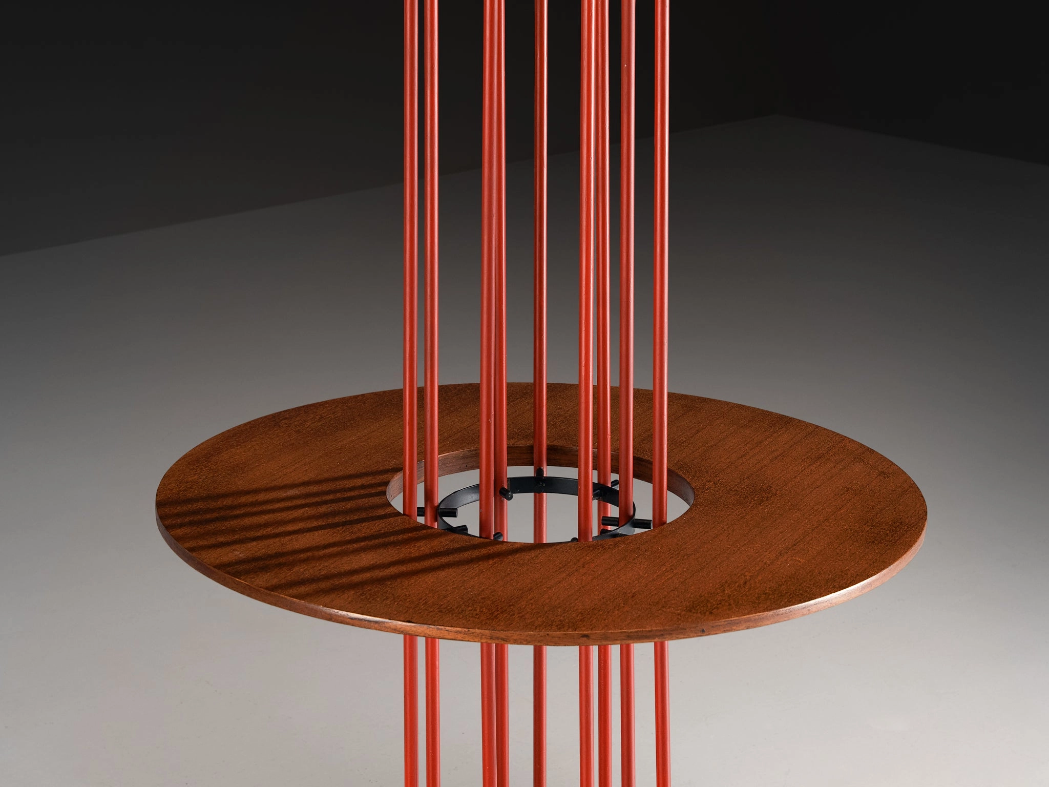 1950s Mid-Century Modern Italian Floor Lamp with Integrated Side Table in Teak