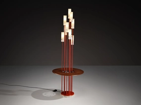 1950s Mid-Century Modern Italian Floor Lamp with Integrated Side Table in Teak Knife Set,Kitchen Knives