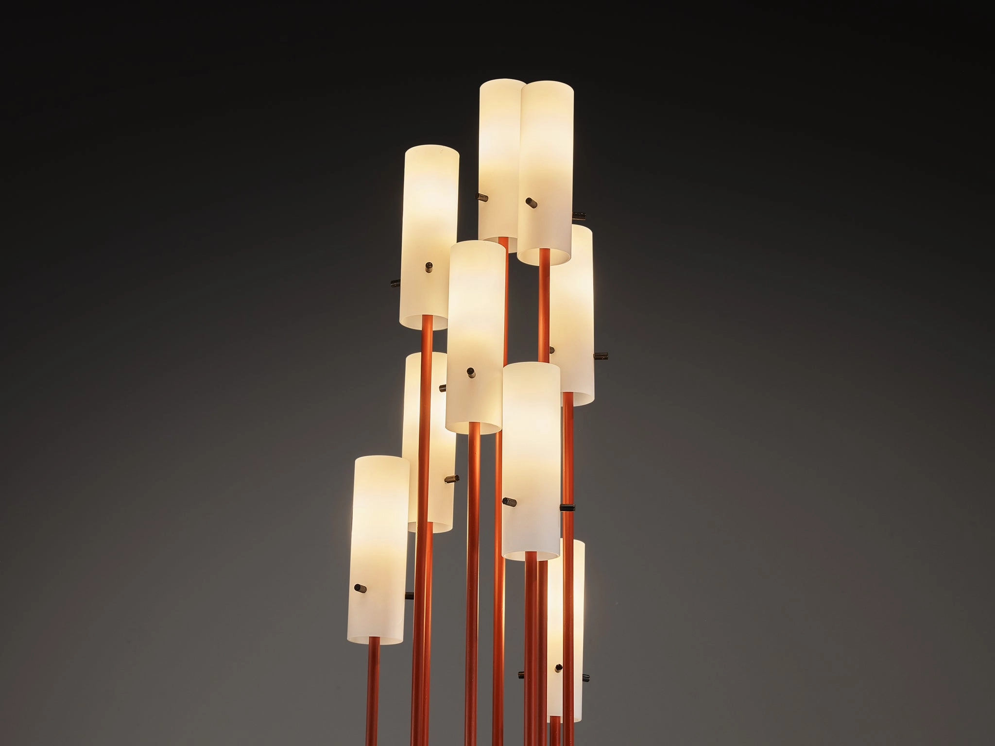 1950s Mid-Century Modern Italian Floor Lamp with Integrated Side Table in Teak