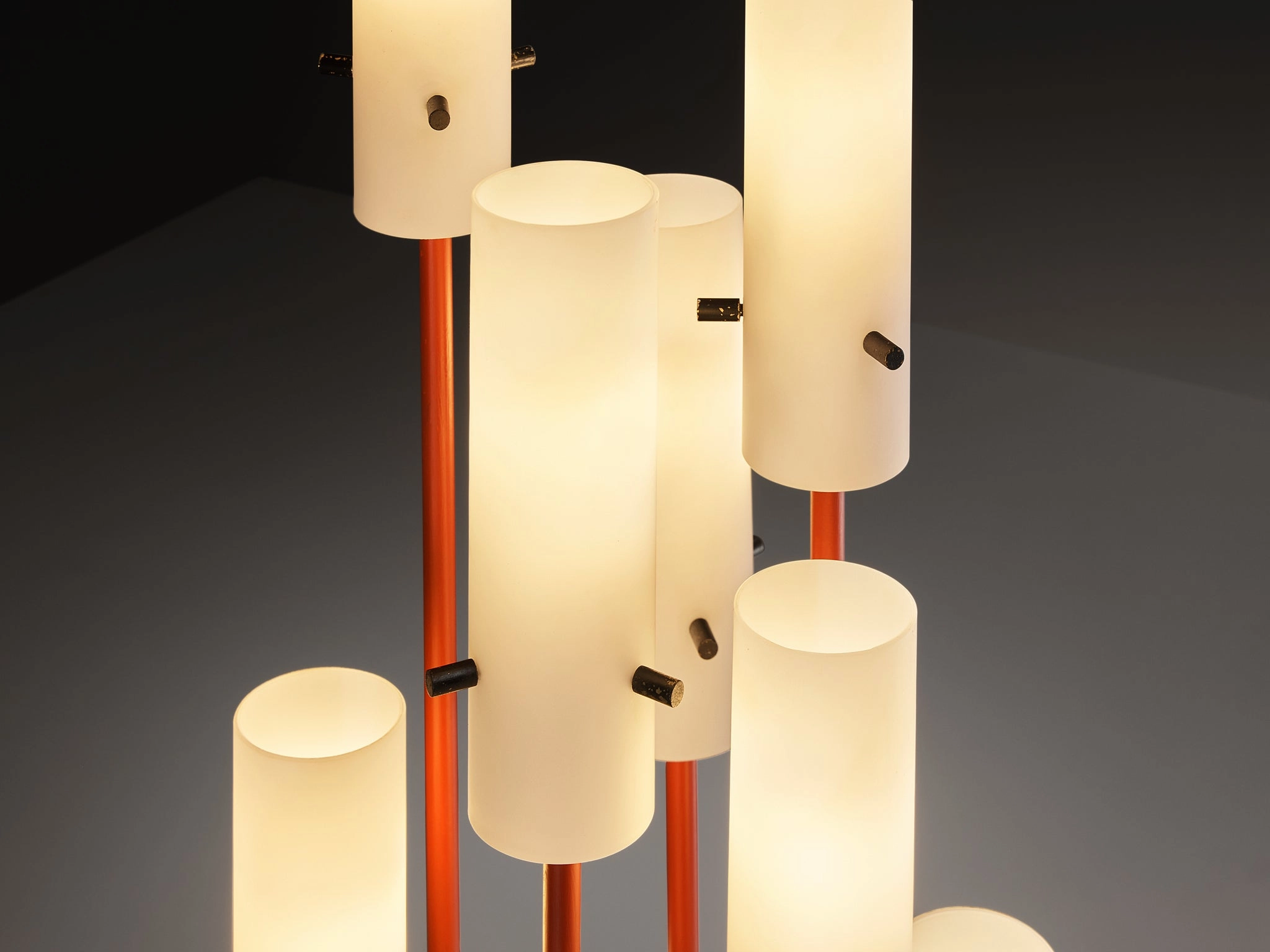 1950s Mid-Century Modern Italian Floor Lamp with Integrated Side Table in Teak