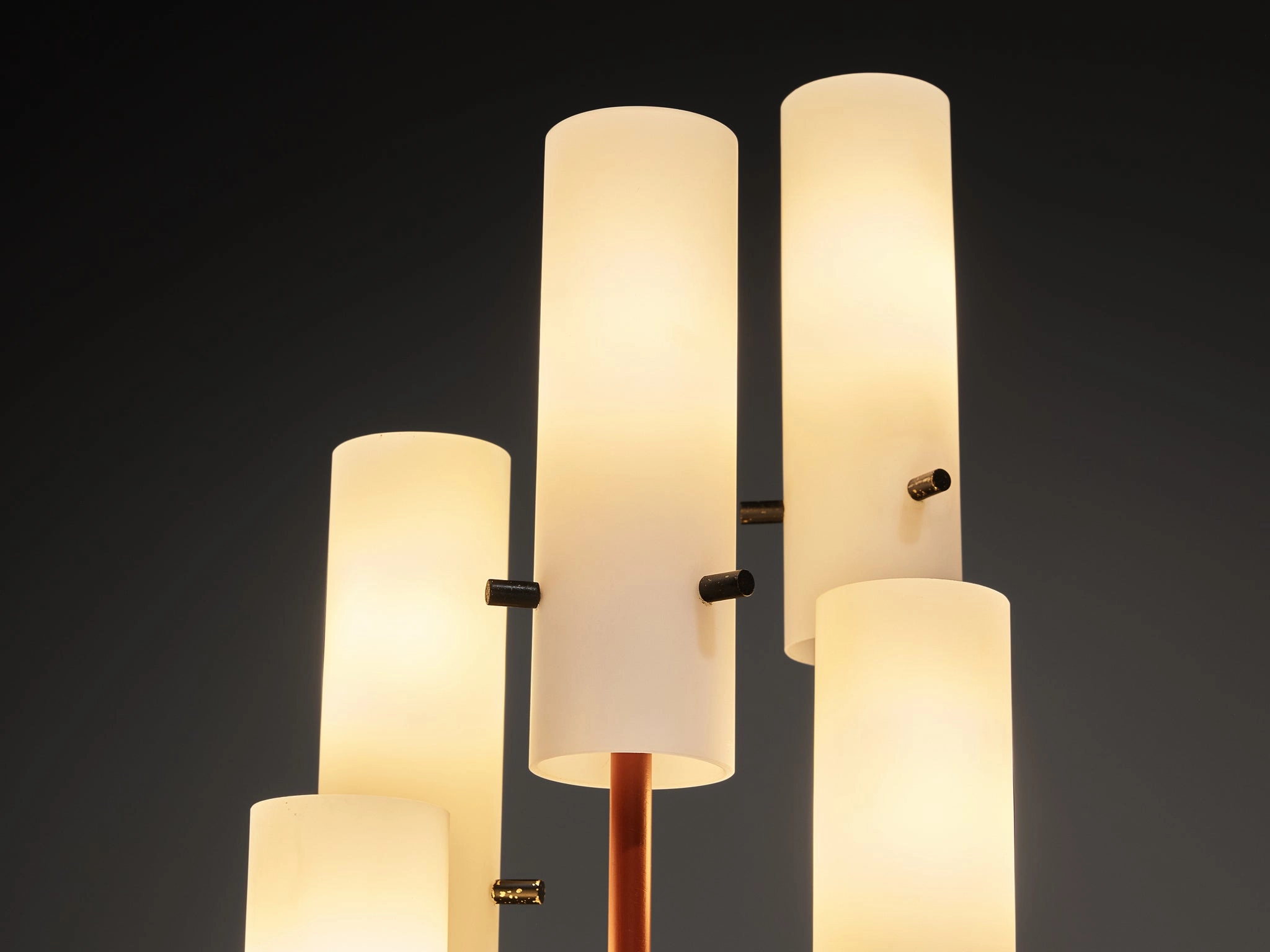 1950s Mid-Century Modern Italian Floor Lamp with Integrated Side Table in Teak