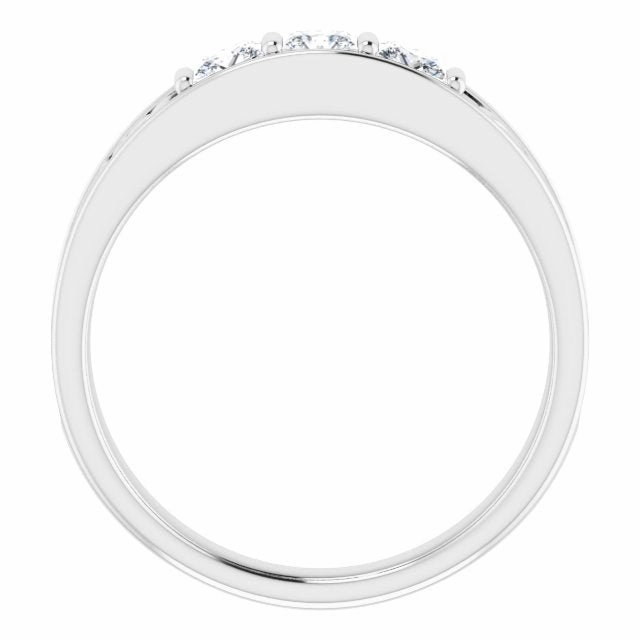 1.0 ctw Bar Set Princess Diamond Men's Ring Filigree Accent