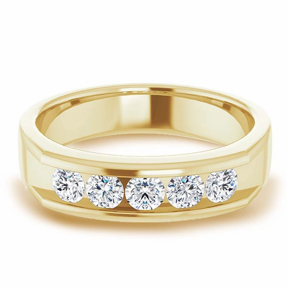 1.0 ctw Channel Set Round Diamond Men's Ring