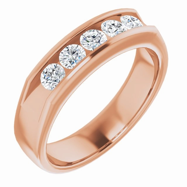 1.0 ctw Channel Set Round Diamond Men's Ring
