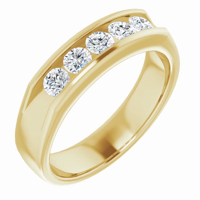 1.0 ctw Channel Set Round Diamond Men's Ring