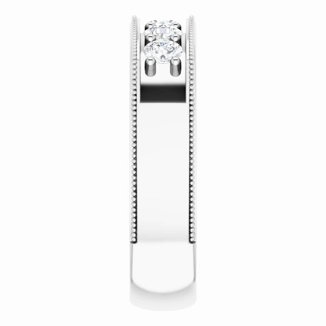 1.0 ctw Round Diamond Milgrain Accent Men's Ring
