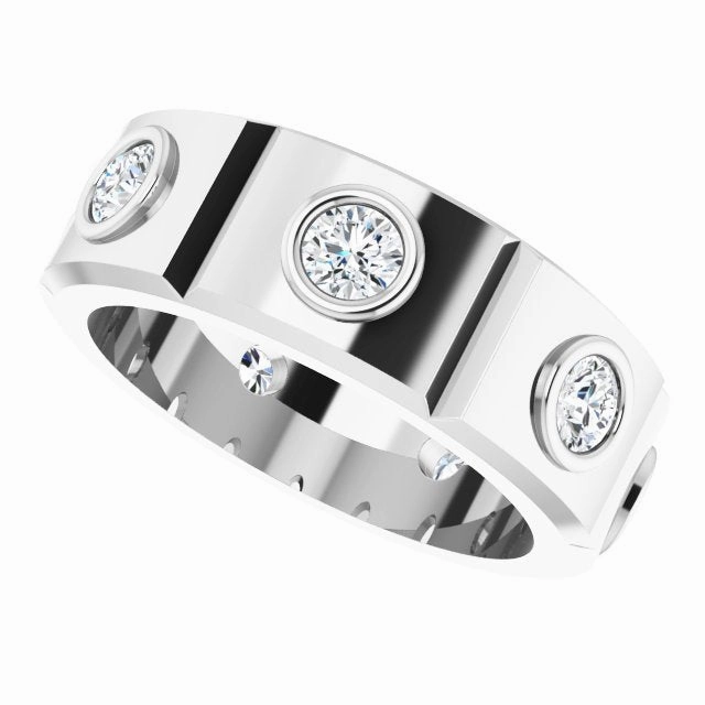 1.20 ctw Round Diamond Eternity Band Bezel Set