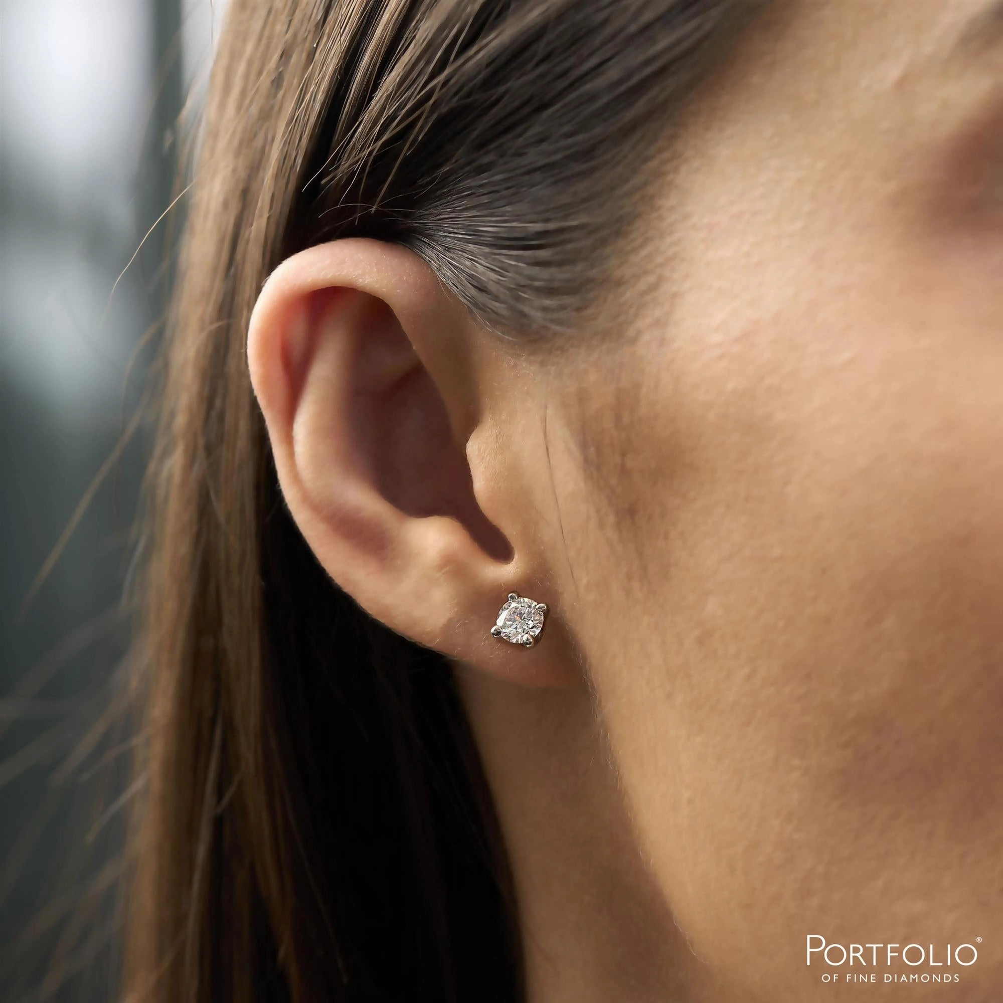 1.20ct E SI1 Diamond Platinum Earrings