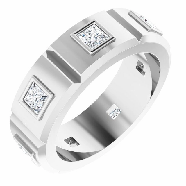 1.25 ctw Princess Cut Diamond Eternity Band