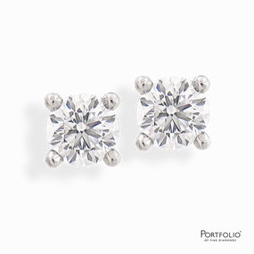 1.40ct F SI2 Diamond Platinum Earrings