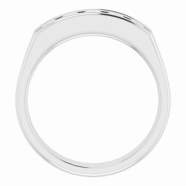 1.50 ctw Channel Set Princess Cut Diamond Men's Ring Five Stone
