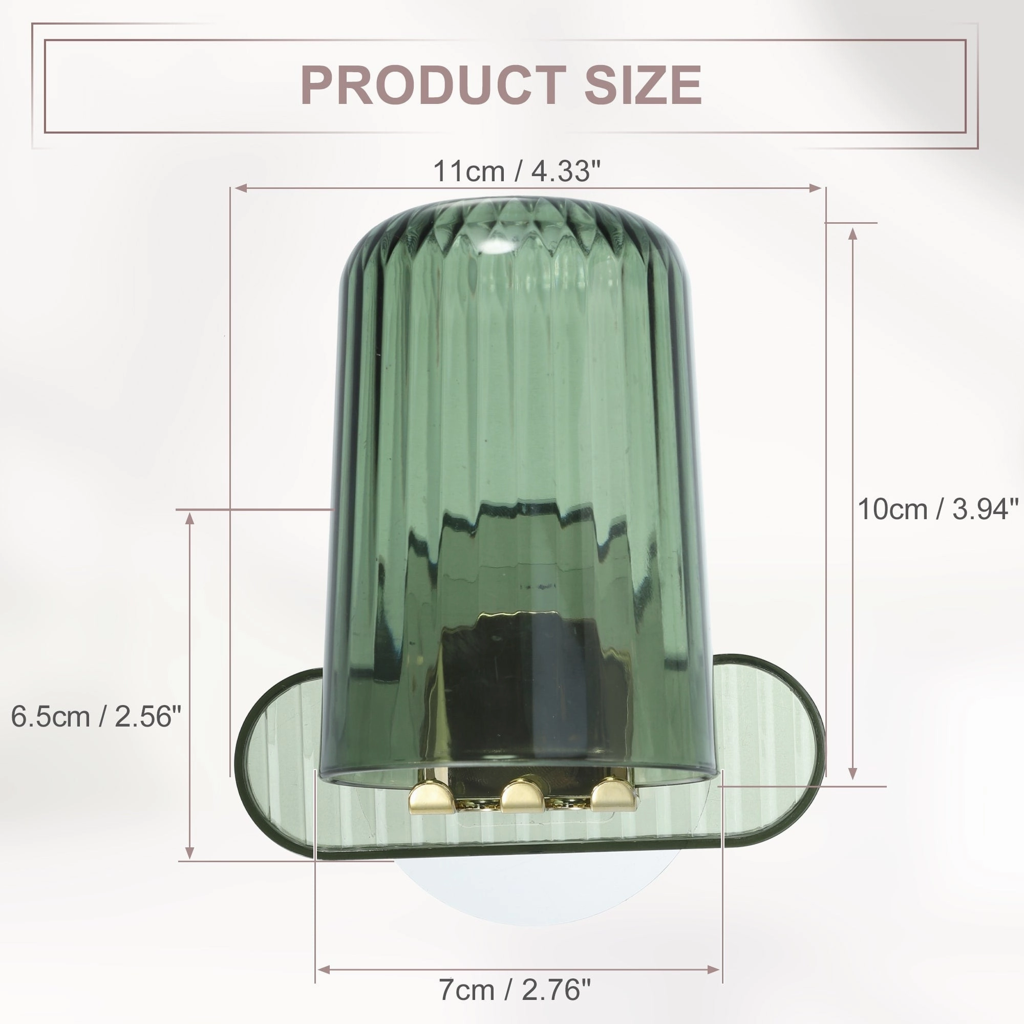 1 Set Wall Mounted Toothbrush Holder, Hanging Toothbrush Holder with Cup, 4.33"x2.56"