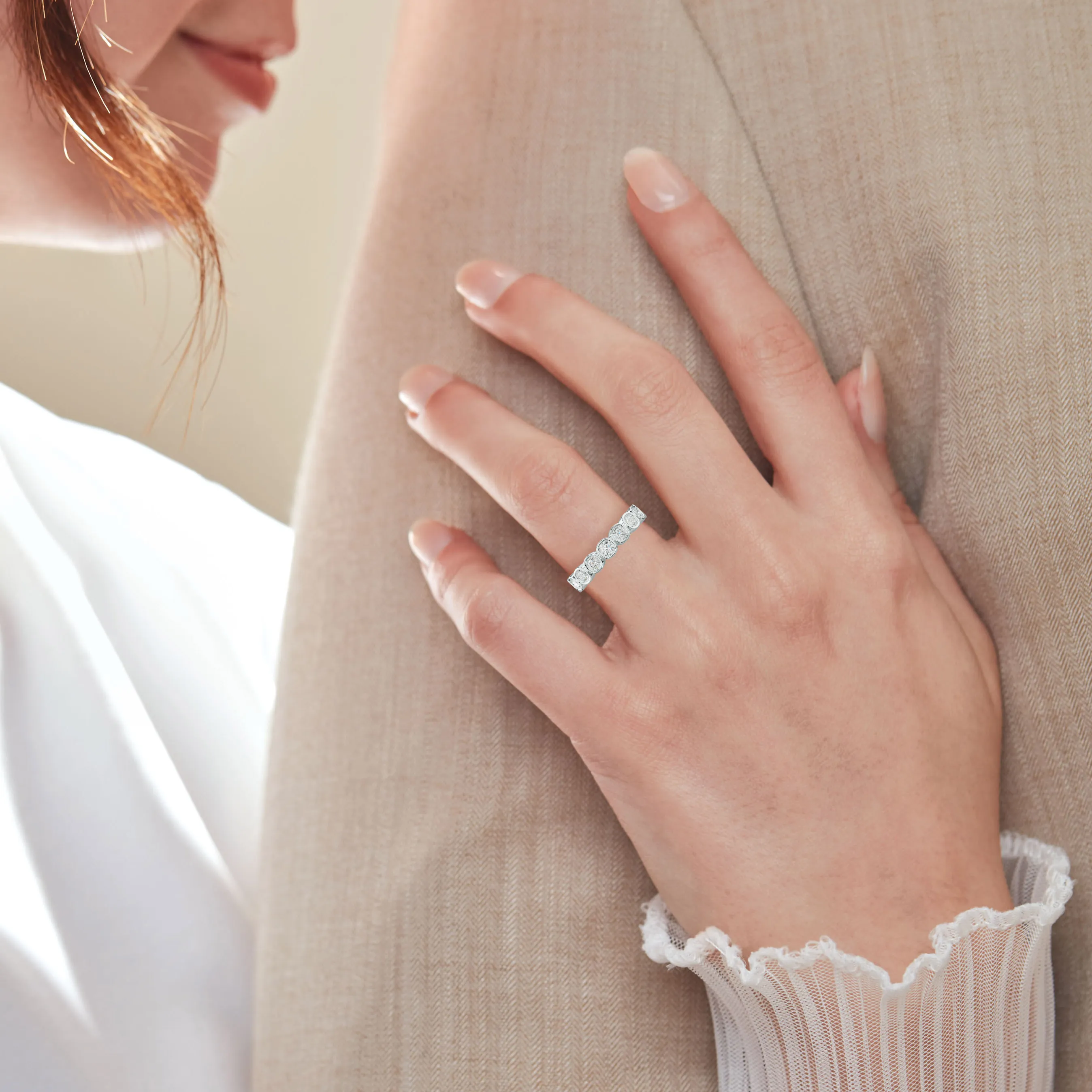 2.0 Carat Bezel Set Cushion Cut Diamond Eternity Band