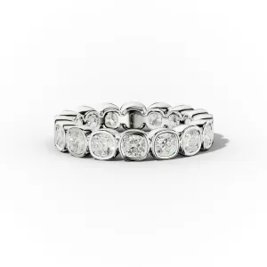 2.0 Carat Bezel Set Cushion Cut Diamond Eternity Band