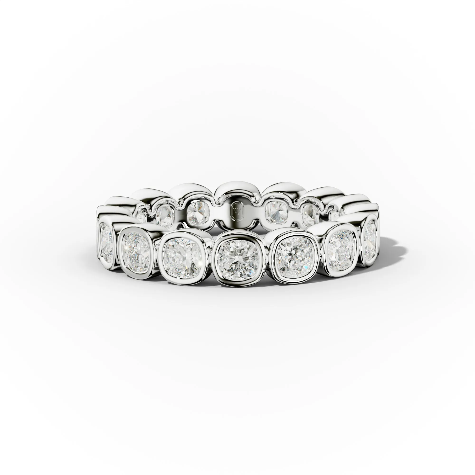2.0 Carat Bezel Set Cushion Cut Diamond Eternity Band