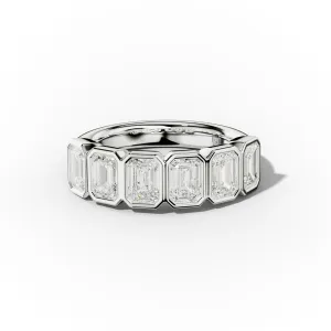 2.0 Carat Bezel Set Emerald Cut Diamond Anniversary Band