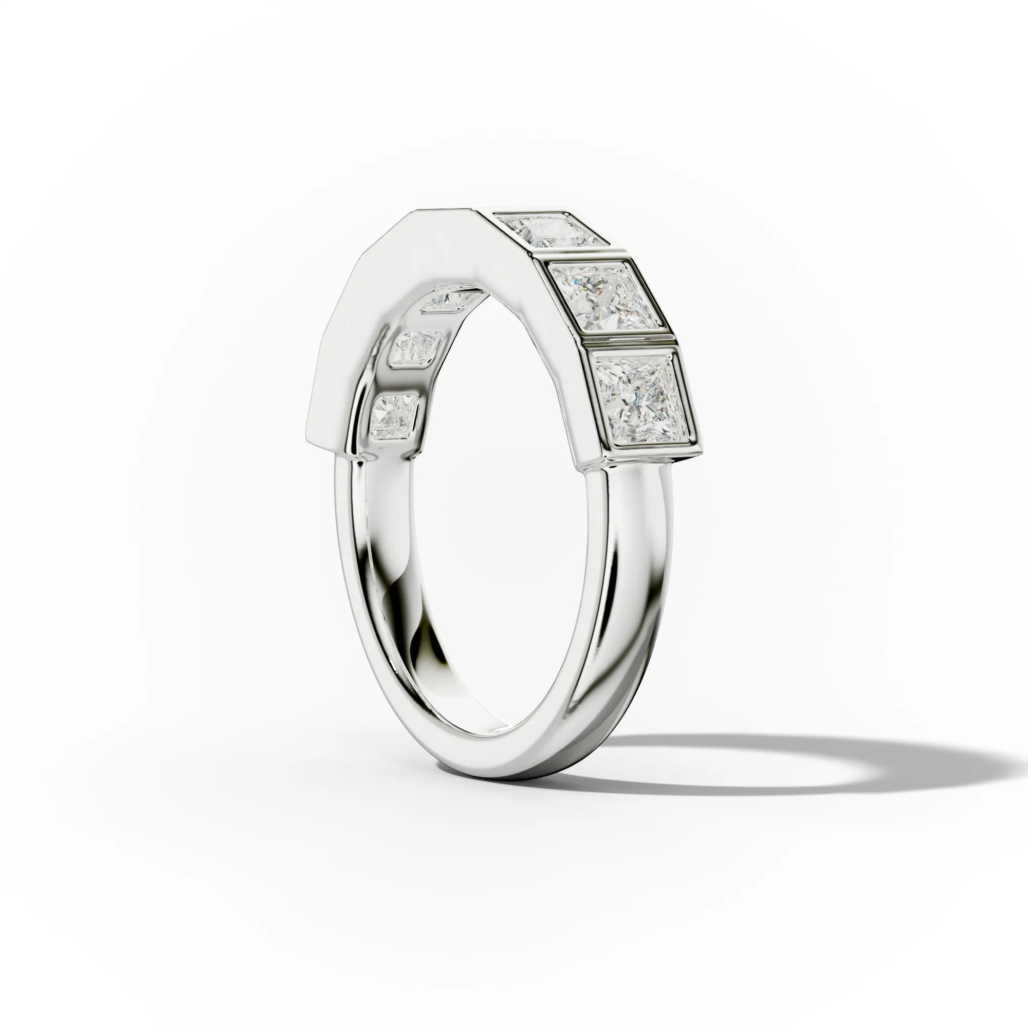 2.0 Carat Bezel Set Princess Cut Diamond Anniversary Band
