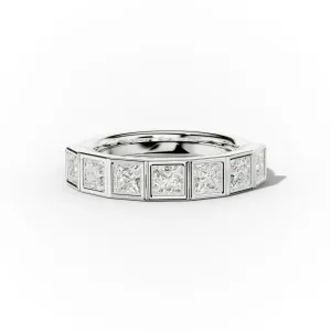 2.0 Carat Bezel Set Princess Cut Diamond Anniversary Band