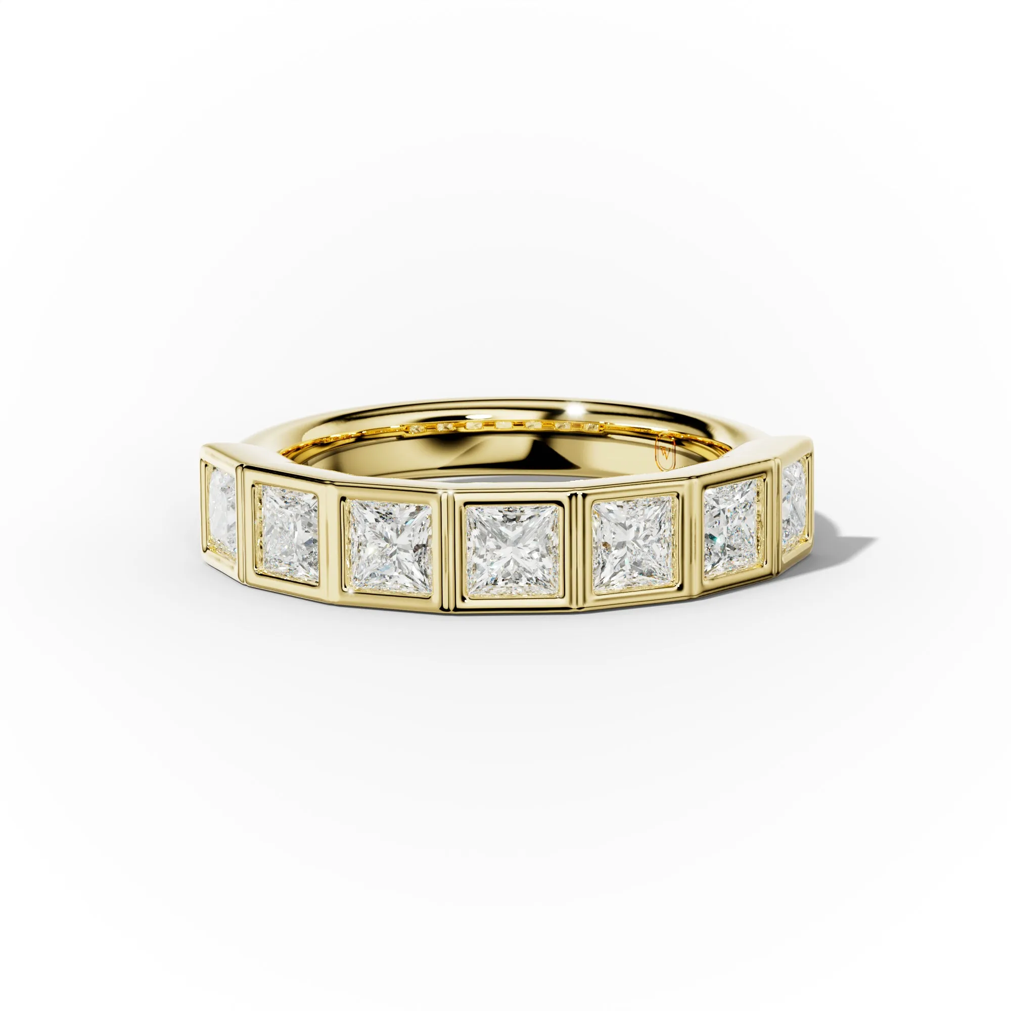 2.0 Carat Bezel Set Princess Cut Diamond Anniversary Band