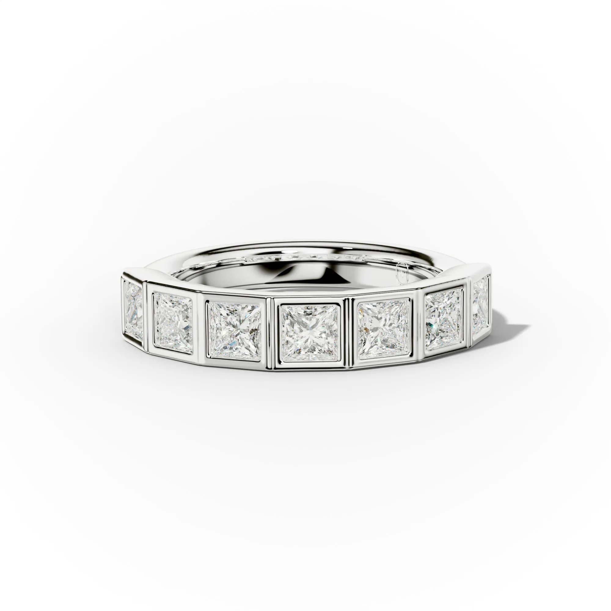 2.0 Carat Bezel Set Princess Cut Diamond Anniversary Band