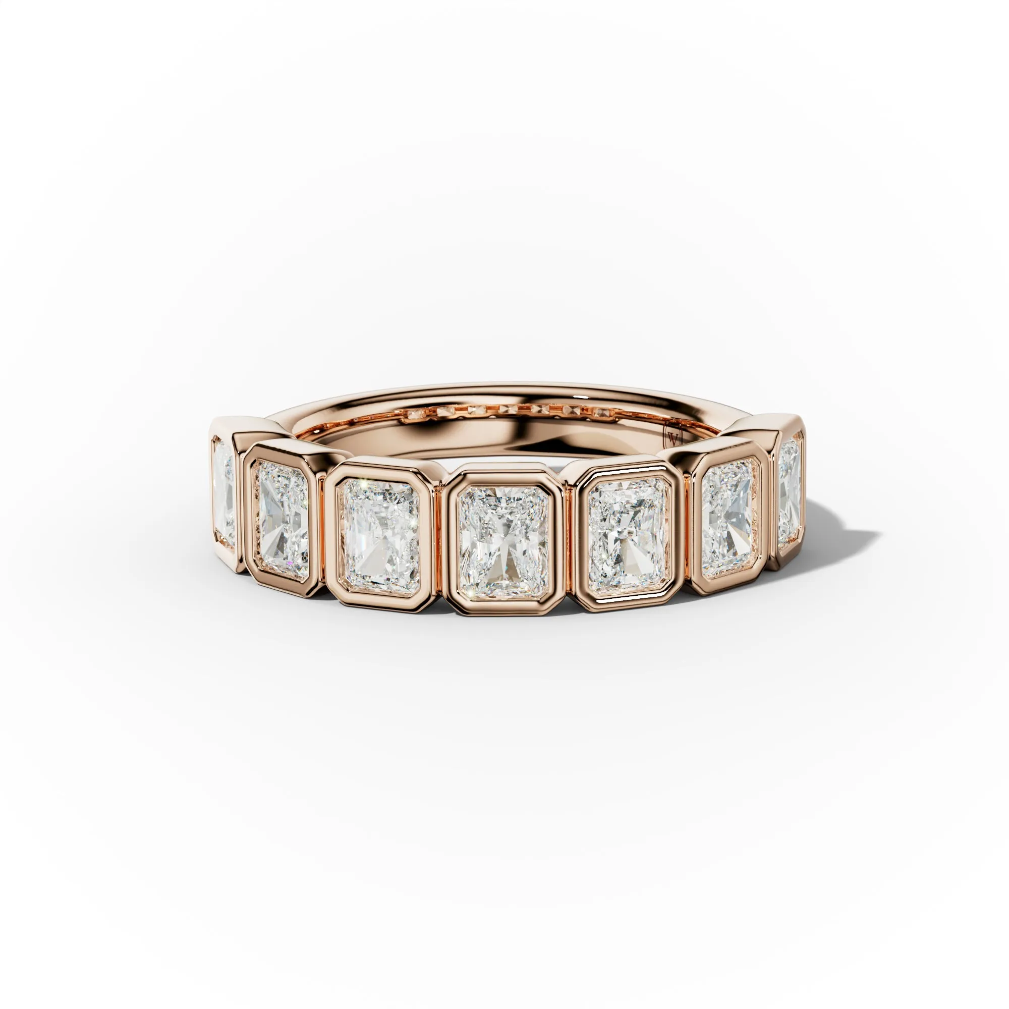 2.0 Carat Bezel Set Radiant Cut Diamond Anniversary Band