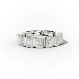 2.0 Carat Bezel Set Radiant Cut Diamond Anniversary Band