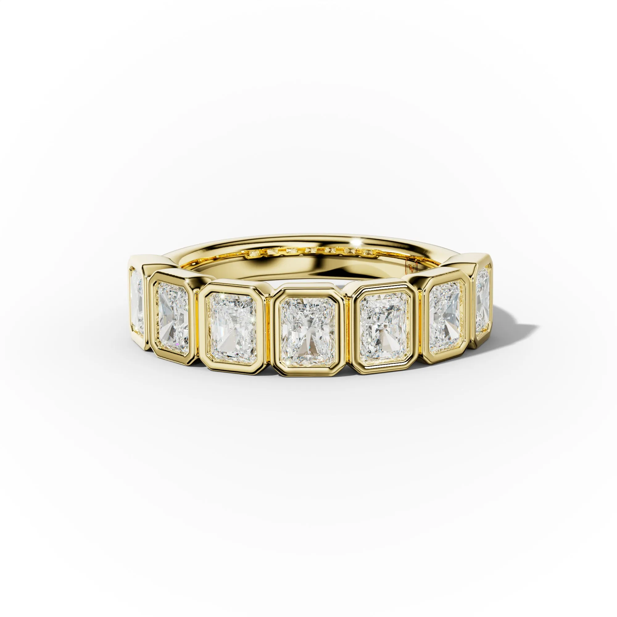 2.0 Carat Bezel Set Radiant Cut Diamond Anniversary Band