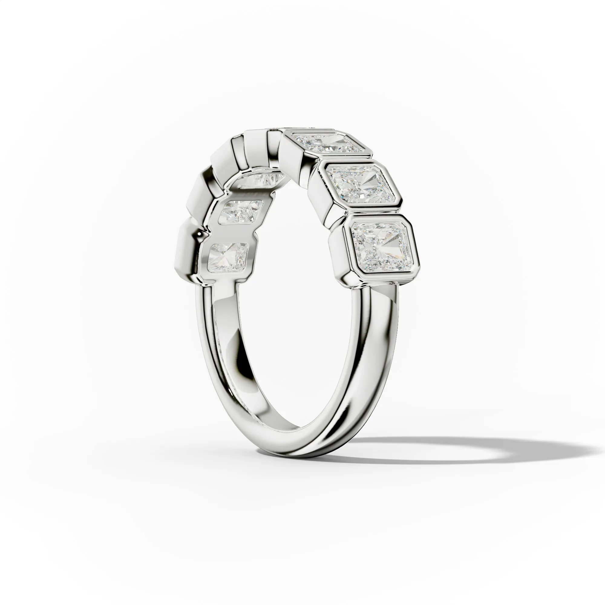 2.0 Carat Bezel Set Radiant Cut Diamond Anniversary Band
