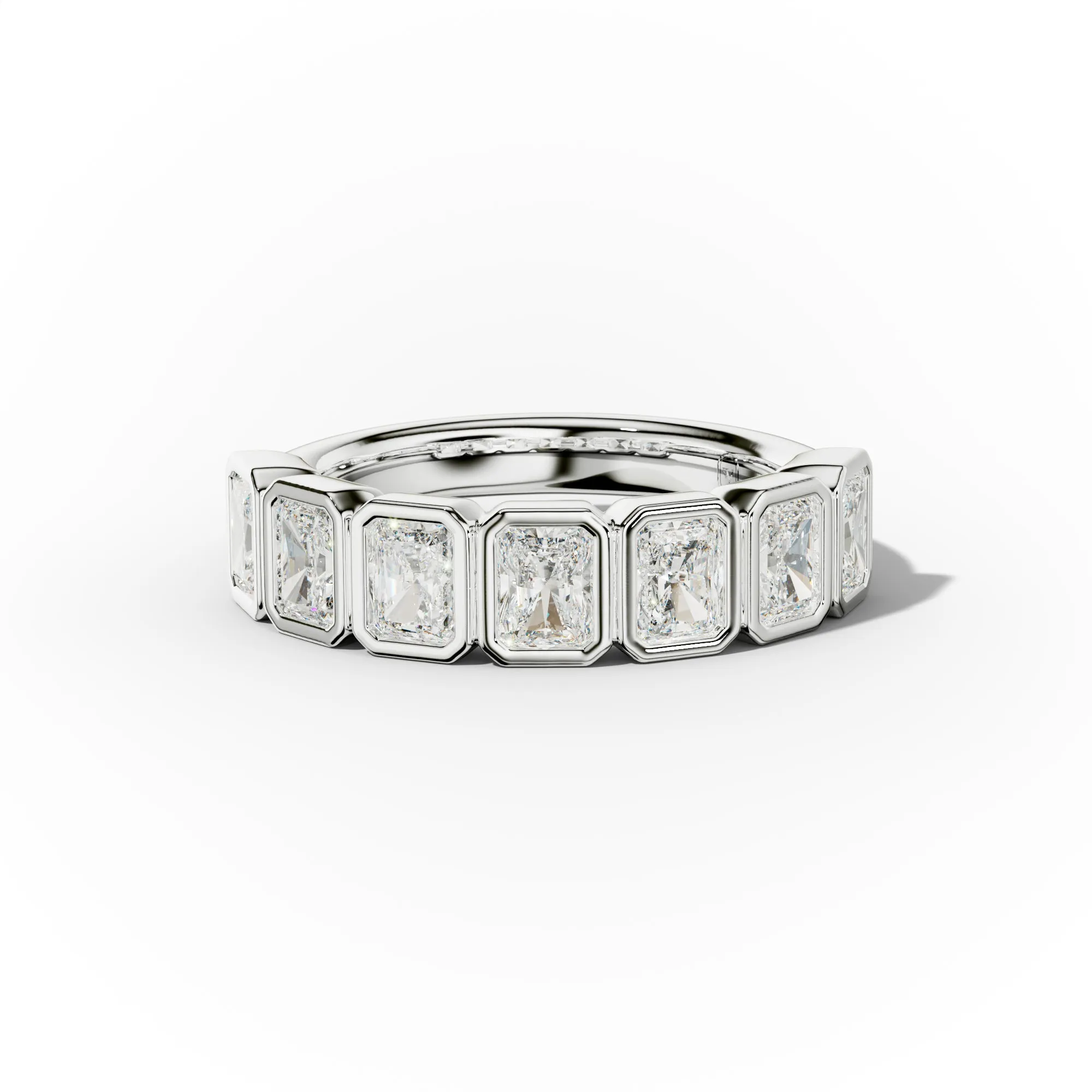 2.0 Carat Bezel Set Radiant Cut Diamond Anniversary Band