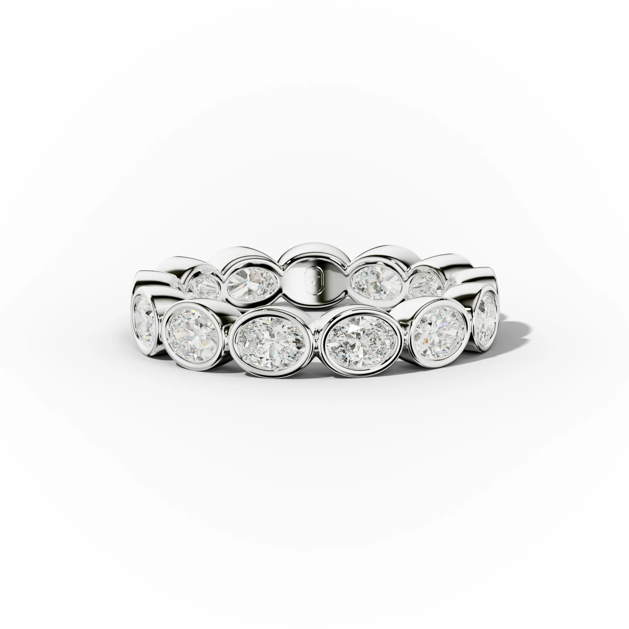 2.0 Carat East West Bezel Set Oval Diamond Eternity Band