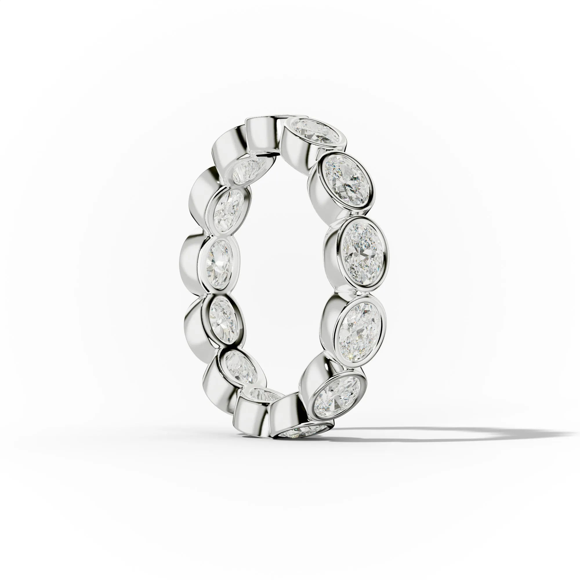 2.0 Carat East West Bezel Set Oval Diamond Eternity Band