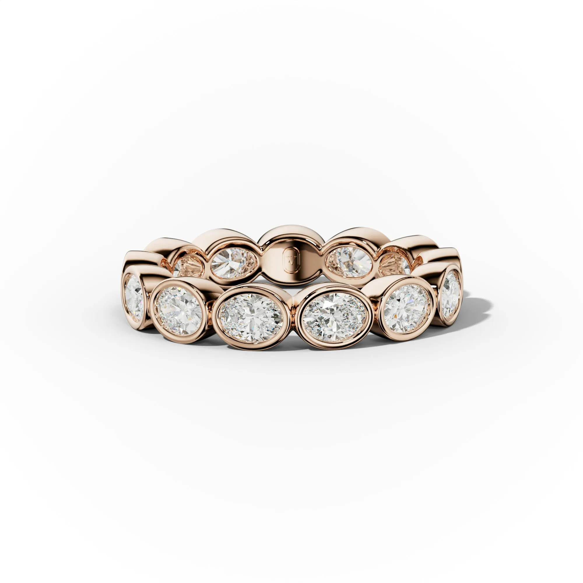 2.0 Carat East West Bezel Set Oval Diamond Eternity Band
