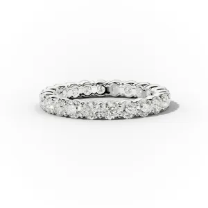 2.0 Carat Round Cut Diamond Classic Eternity Band Shared Prong