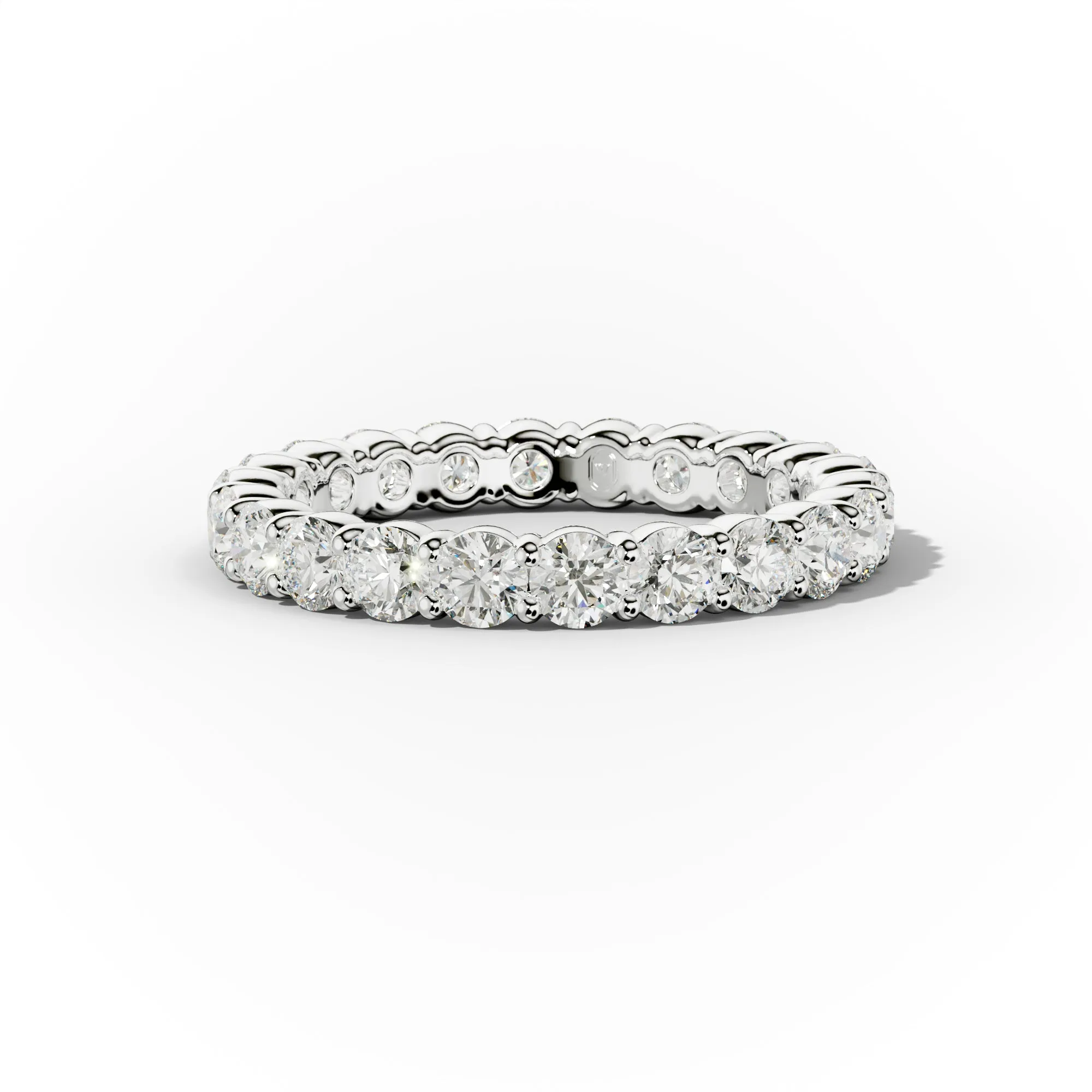 2.0 Carat Round Cut Diamond Classic Eternity Band Shared Prong