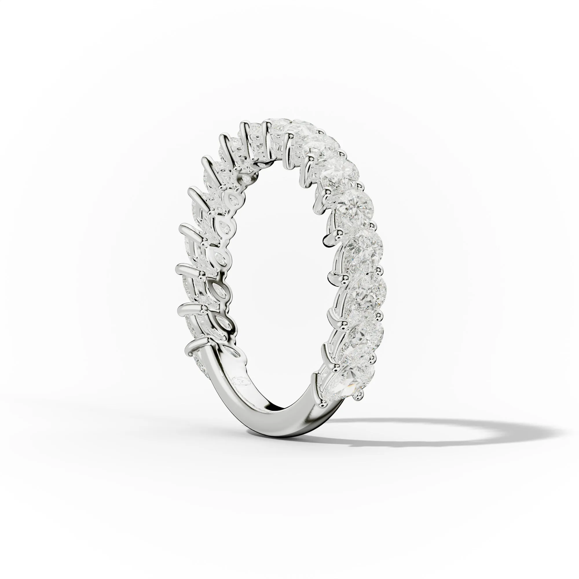 2.0 Carat Slanted Pear Diamond Anniversary Ring