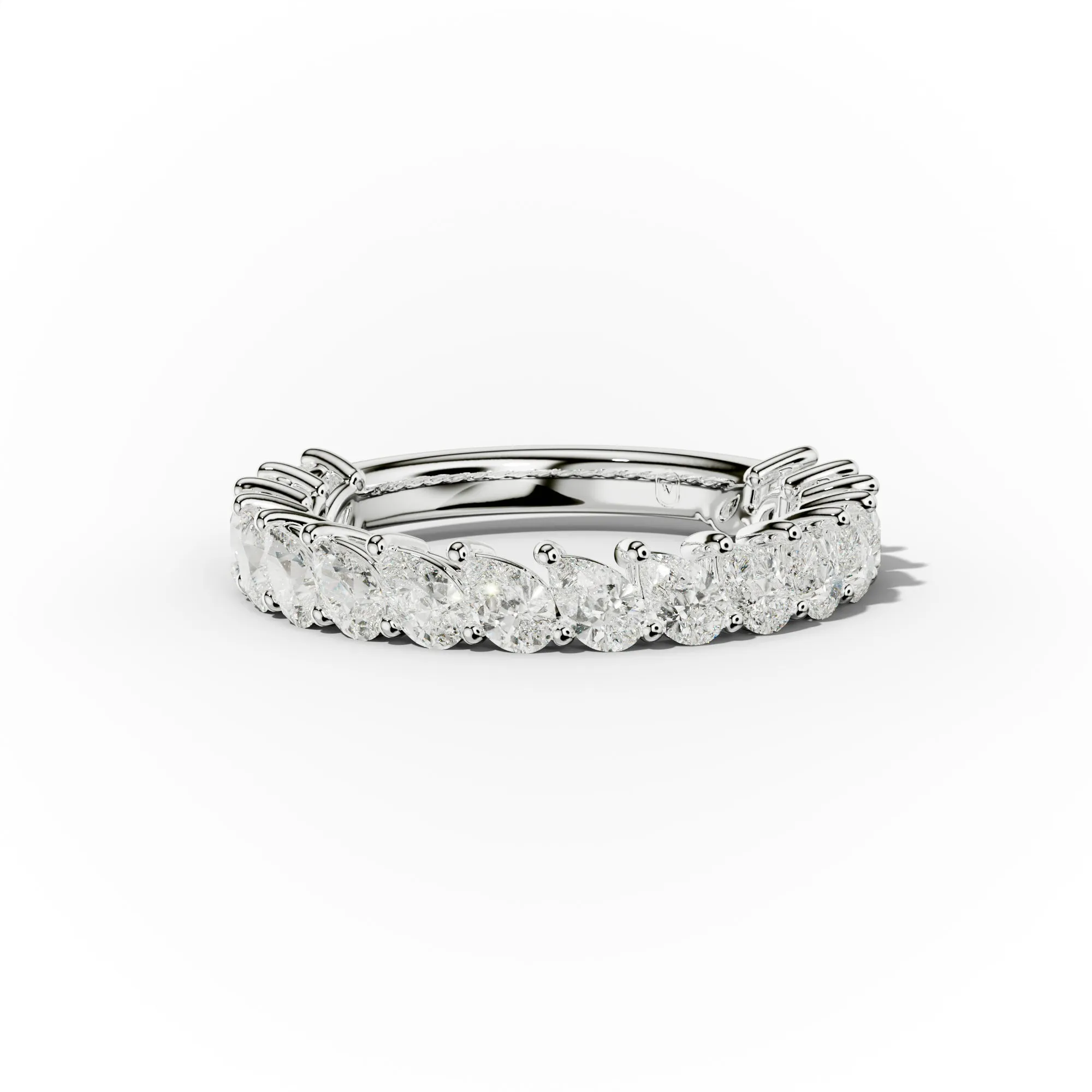 2.0 Carat Slanted Pear Diamond Anniversary Ring