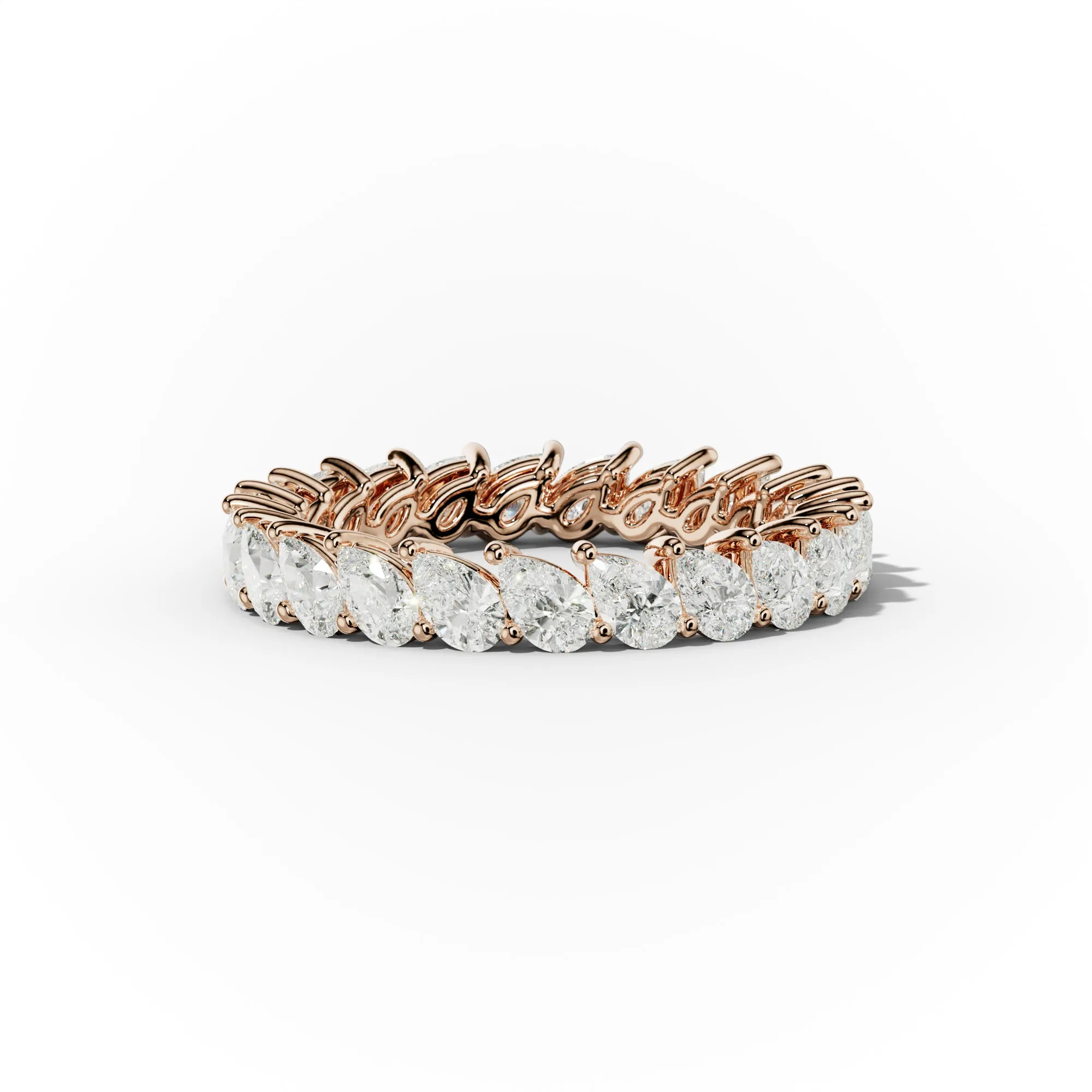 2.0 Carat Slanted Pear Shape Diamond Eternity Band