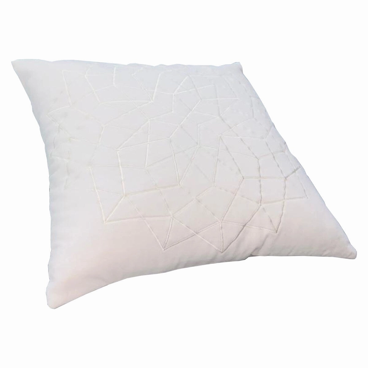 20 x 20 inch Square Accent Throw Pillows, 2-Piece Cotton Cushion with Embroidered Geometric Pattern