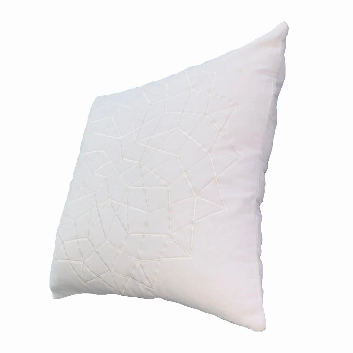 20 x 20 inch Square Accent Throw Pillows, 2-Piece Cotton Cushion with Embroidered Geometric Pattern