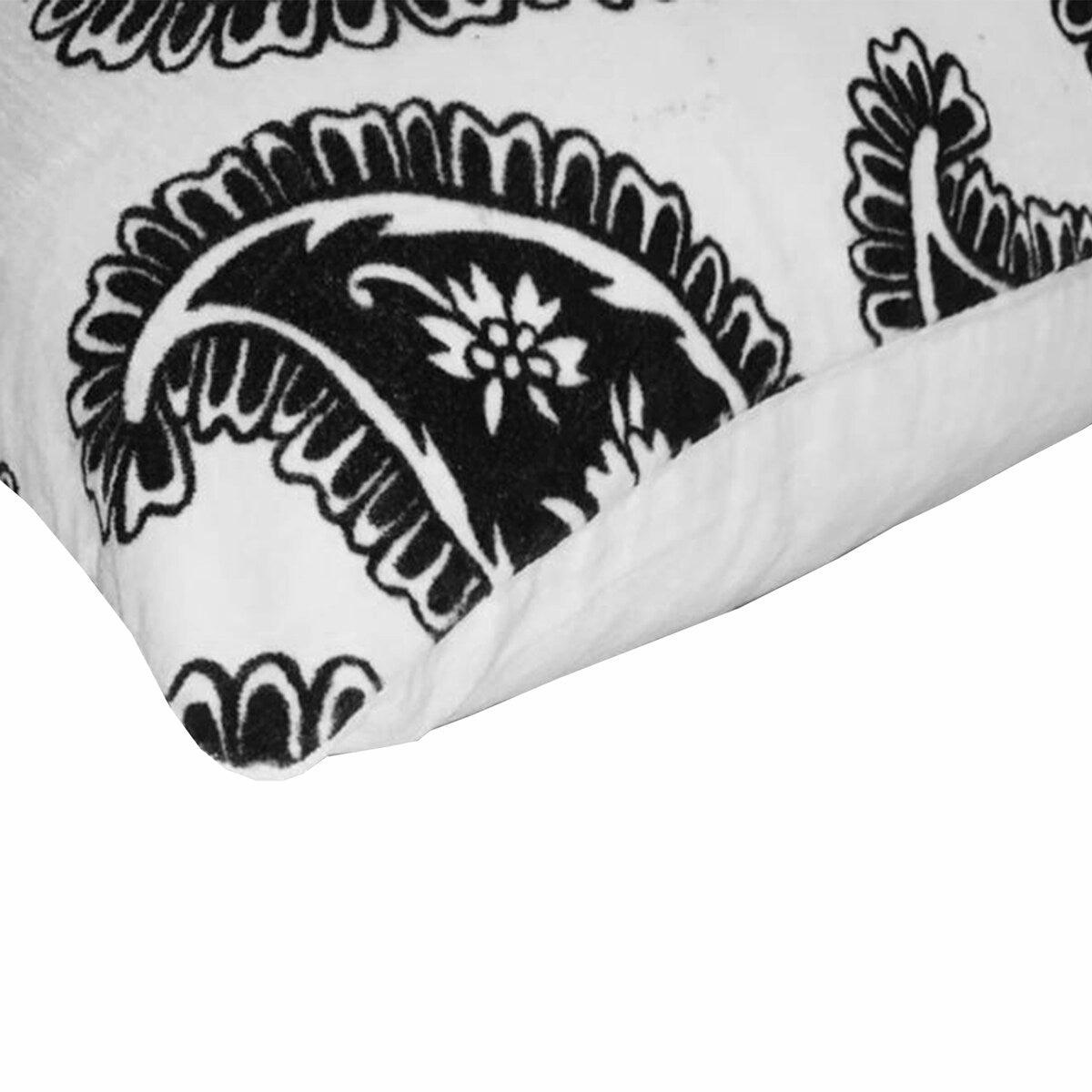 20 x 20 inch Square Accent Throw Pillows, 2-Piece Cotton Cushion with Paisley Print, Black&White