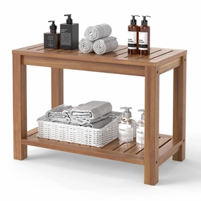 24 Inch Waterproof Bathroom Spa Bathing Seat Foot Rest Entryway Bench bench seat, tufted bench