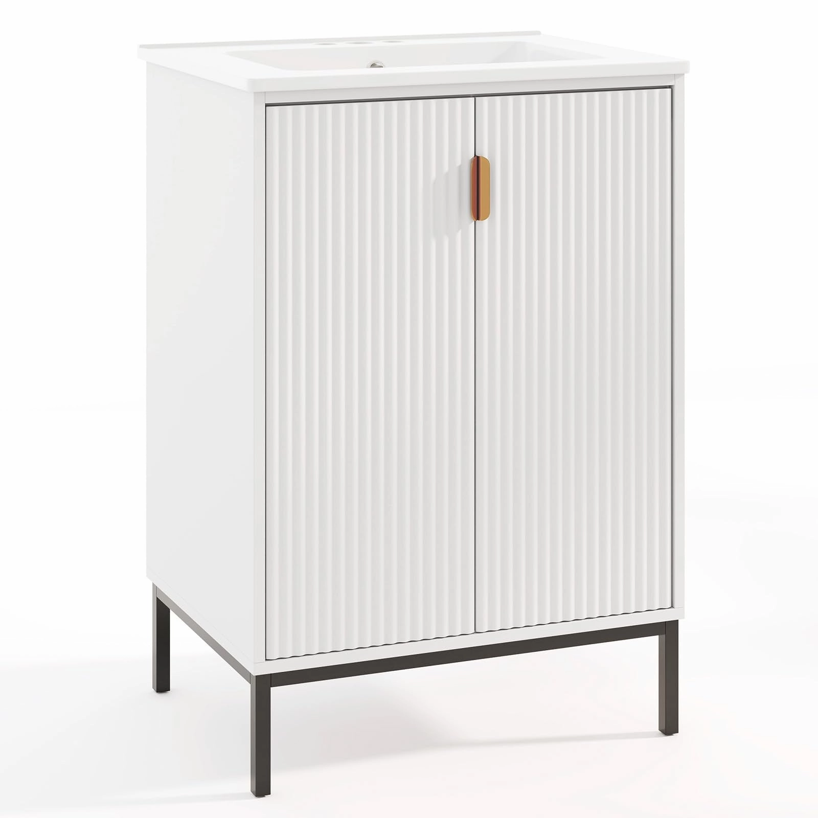 24 Undermount Bathroom Storage Cabinet and Sink Combo Set with 2 Doors bathroom storage cabinet, over toilet storage