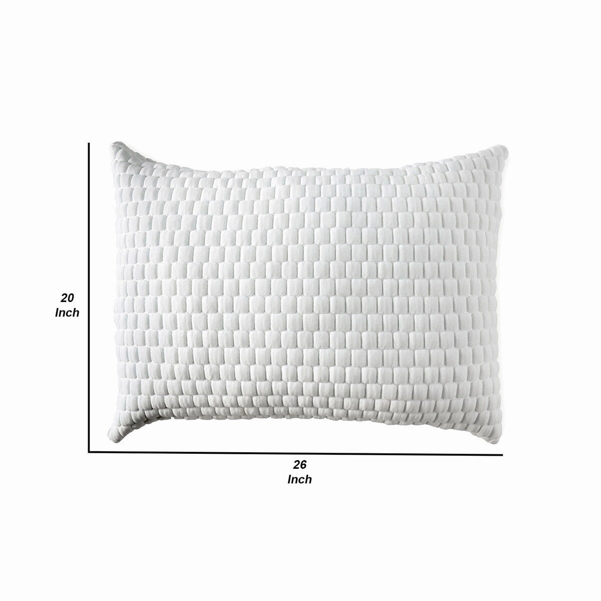 26 x 20 Memory Gel Pillow with Stretched Knit Cover, White