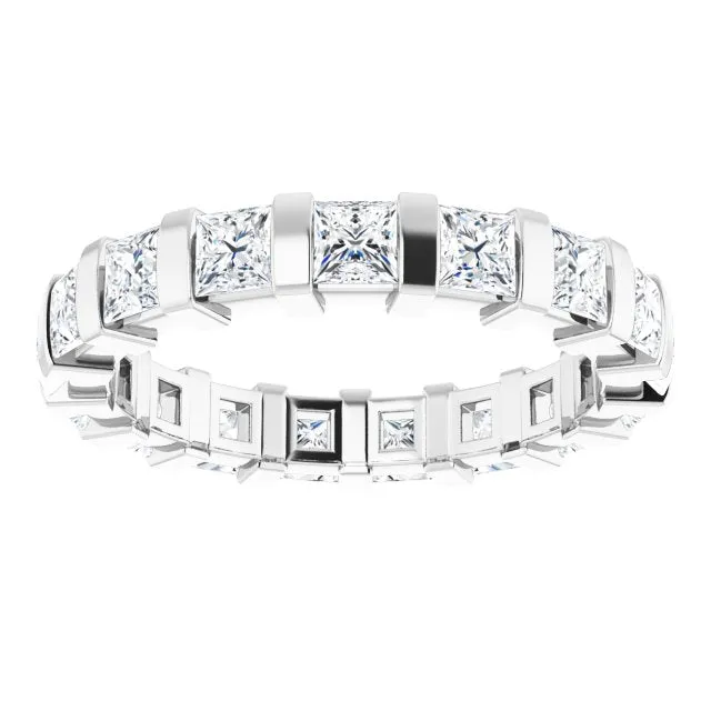 2.88 ct. Bar Set Princess Diamond Eternity Band