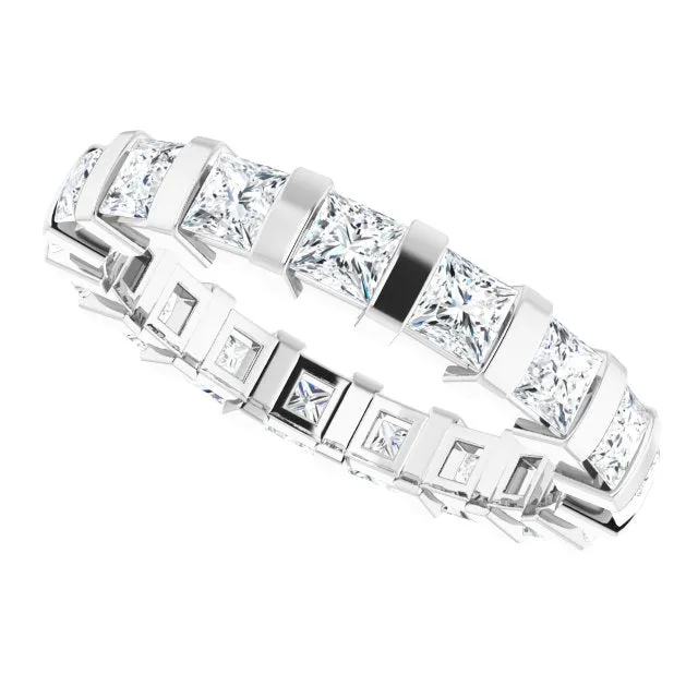 2.88 ct. Bar Set Princess Diamond Eternity Band