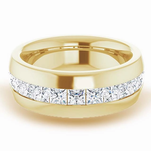 2.5 ctw Channel Set Princess Cut Diamond Men's Ring Half Eternity