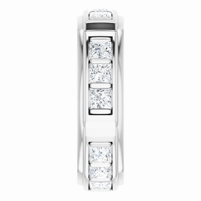 2.70 ctw Bar Set Princess Cut Diamond Men's Ring