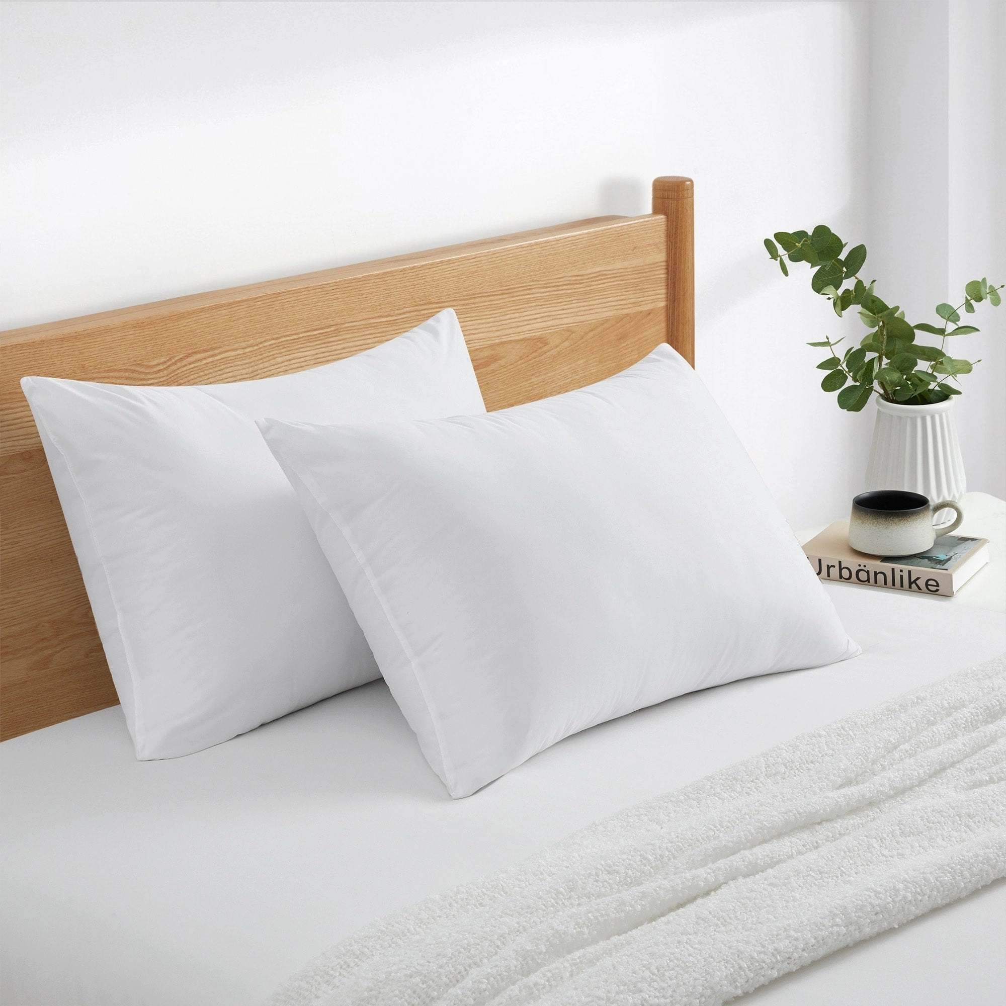 2 Pack Goose Feather Down & Alternative Pillows All Firmness Levels
