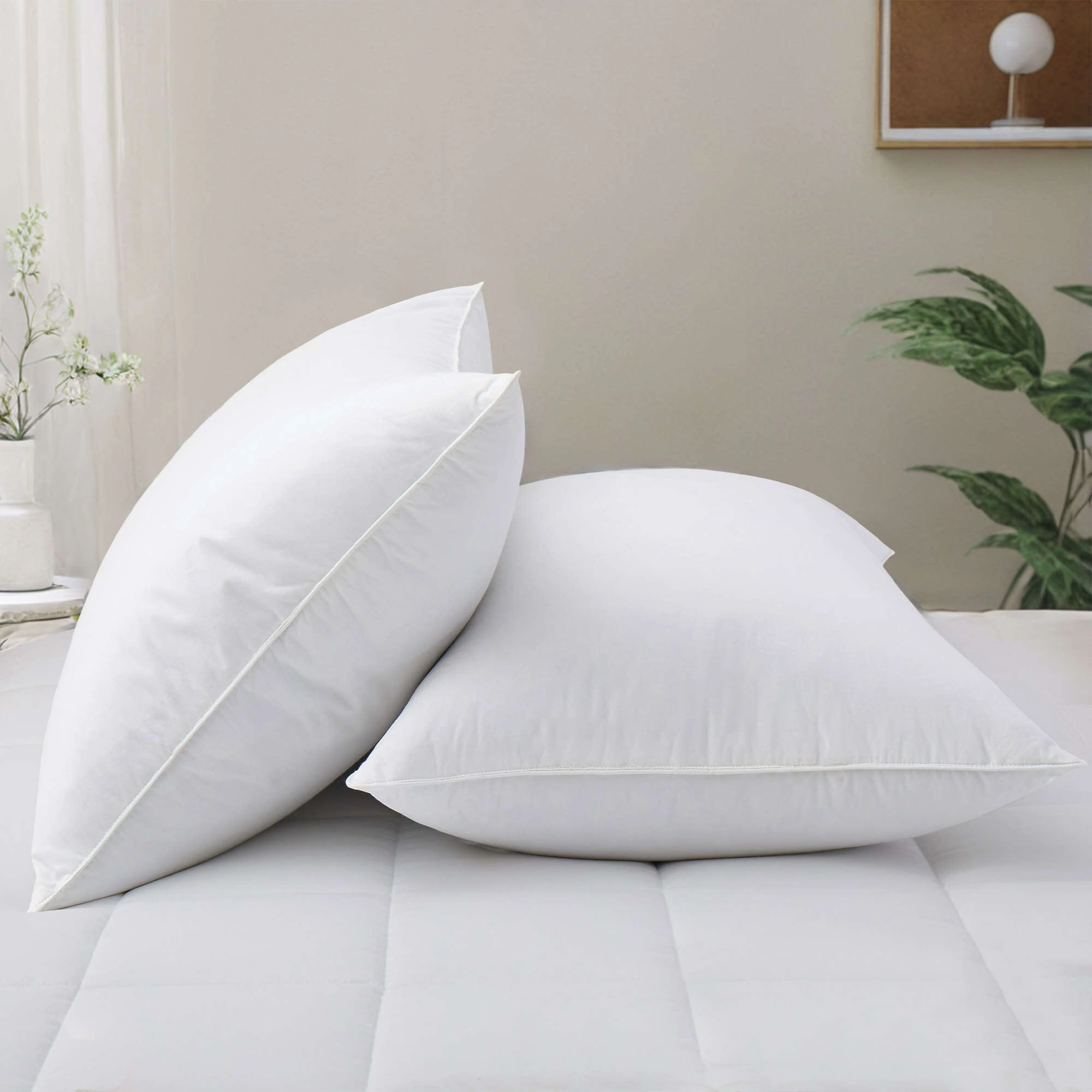 2 Pack Goose Feather Down & Alternative Pillows All Firmness Levels